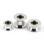 (Pack of 10)20 Teeth 5mm Bore 10mm Width Belt Silver Tone GT2 Idler Pulley Aluminum Alloy Toothless Timing Belt Pulley Wheel for 3D Printer Accessory