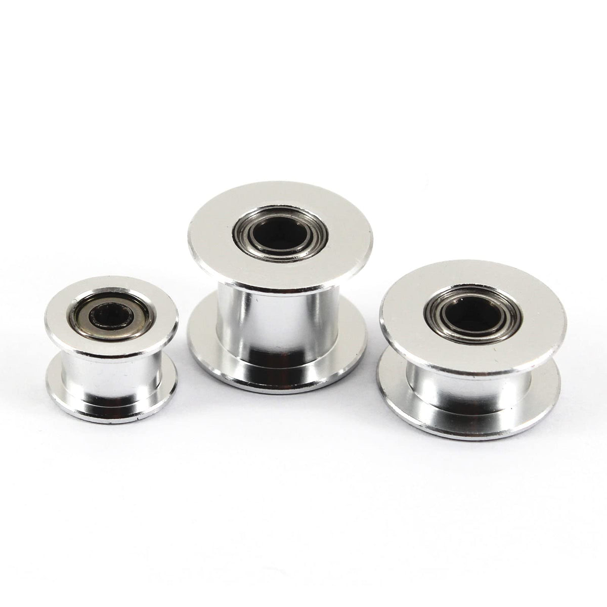 (Pack of 10)20 Teeth 5mm Bore 10mm Width Belt Silver Tone GT2 Idler Pulley Aluminum Alloy Toothless Timing Belt Pulley Wheel for 3D Printer Accessory