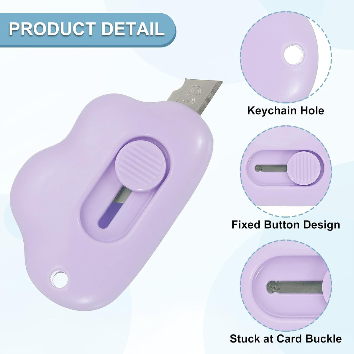 Box Cutters, 4 Pcs Retractable Letter Opener Cloud Shaped Small Package Opener Envelope Slitter for DIY Envelope Mail