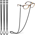 Extra Long Adjustable Glasses Strap for Reading Glasses, Black | Extra-long glasses holder string around neck;