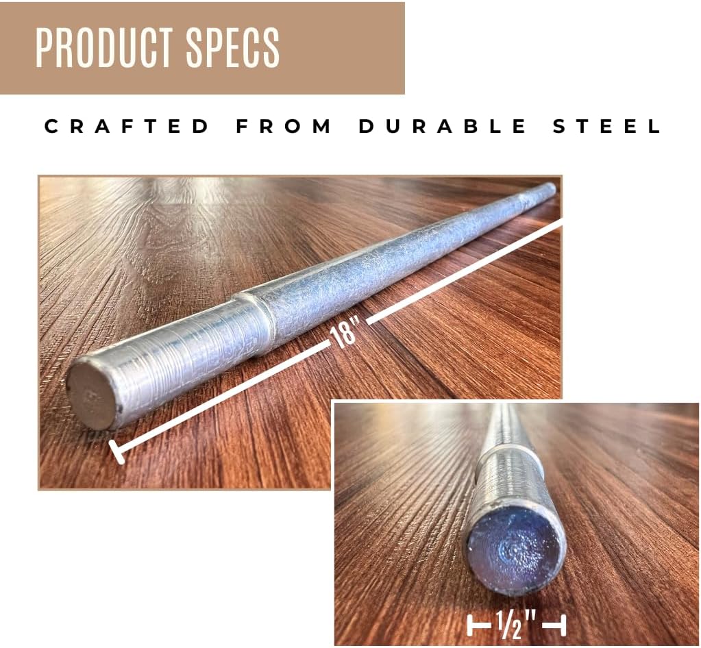 Garage Door Torsion Spring Winding Bars, 18 in Solid Steel Repair Tool Set
