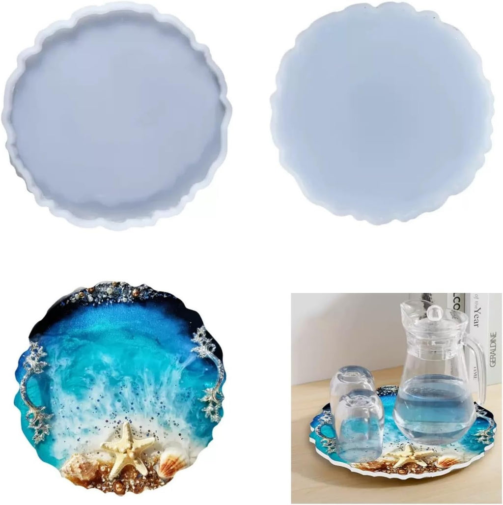 7.8inches Silicone Tray Mold, Geode Silicone Mold for Resin,Irregular Resin Casting Mold for Coaster, Jewelry Storage