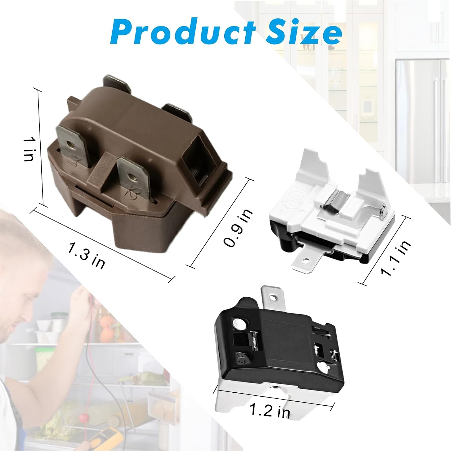 Refrigerator Freezer Compressor Start Relay and Overload Protector Kit for Frigidaire Gibson GE Whirlpool Ropper