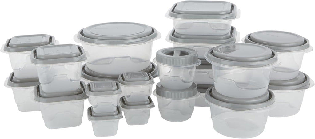 EveryWare 40-Piece Food Storage Container Set, BPA-Free Plastic, Click and Fresh Lids, Assorted Sizes with Integrated