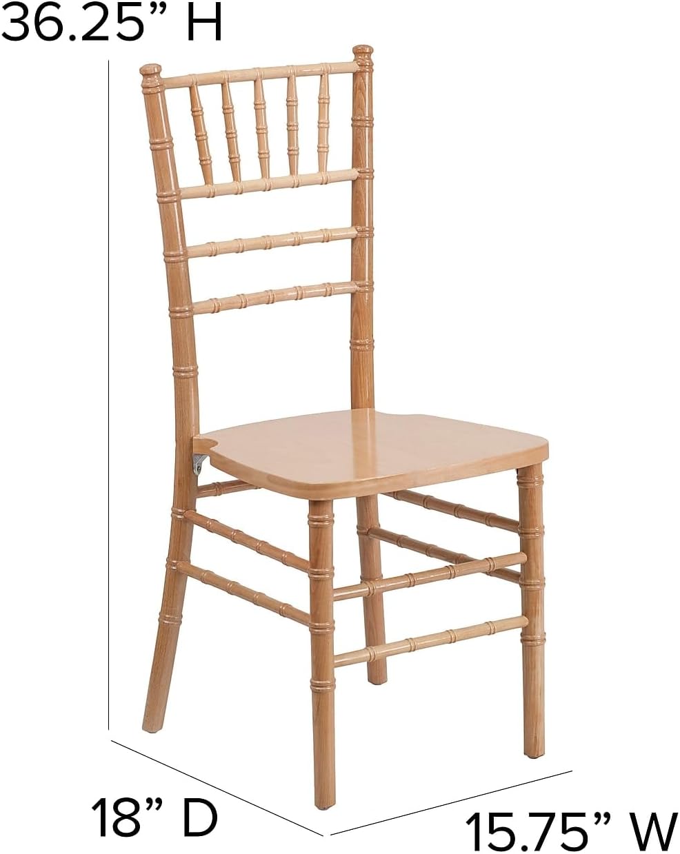 2 Pack HERCULES Series Natural Wood Chiavari Chair