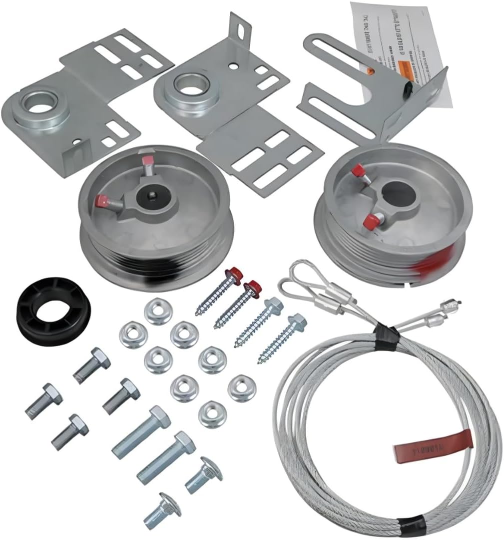 Samson Garage Door Torsion Spring Conversion Kit for 8ft high Garage Doors – Heavy-Duty Cables, Drums, Center