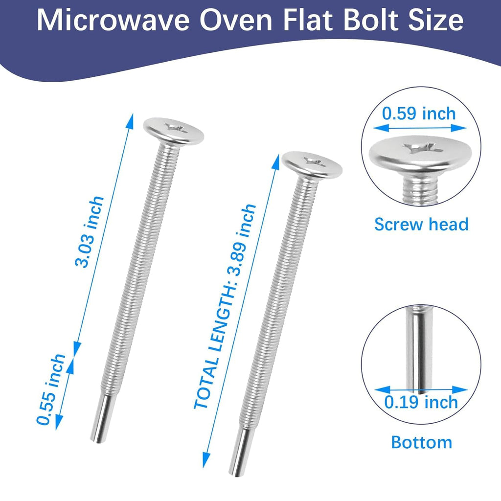4PCS Under Cabinet Microwave Mounting Kit, Universal Microwave Mounting Bolts Replacement for Samsung, GE, Whirlpool, Kenmore, Maytag Microwaves, Microwave Cabinet Mounting Kit