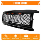 MODILOVER Grille for 2015-2018 Chevy Silverado 2500 3500, Gloss Black