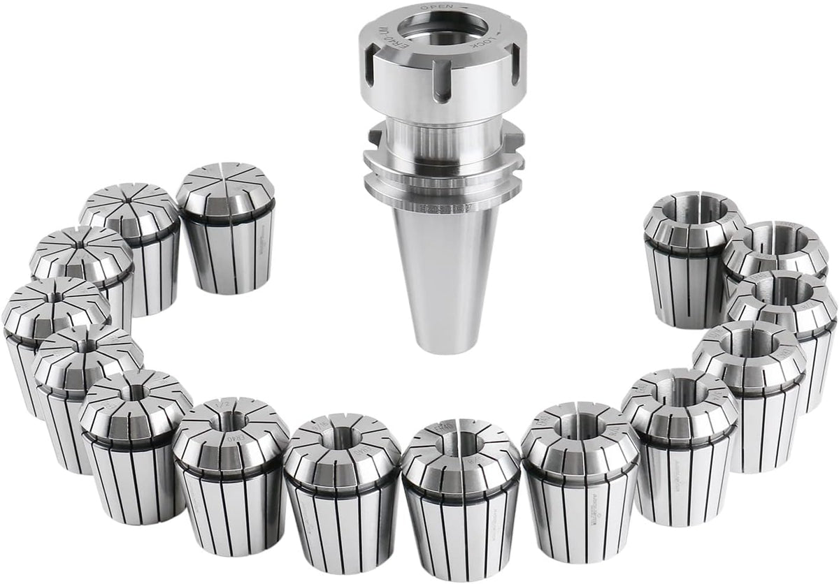 Accusize CAT40 ER40 Collet Chuck Set, 15 Pc, G6.3 12000 RPM