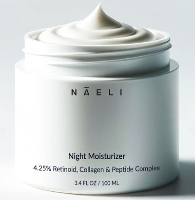 Retinoid Cream - 4.25% Retinol Night Moisturizer for Face & Neck with Collagen, Peptides & Hyaluronic Acid - Anti
