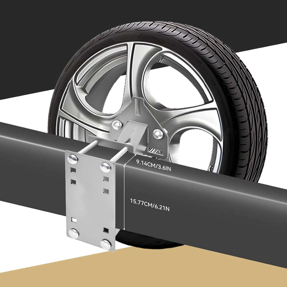 304 Stainless Steel Spare Tire Carrier,Spare Tire Mount Boat Trailer Carrier Bracket,Heavy Duty Lock Holder,Fits 4 &