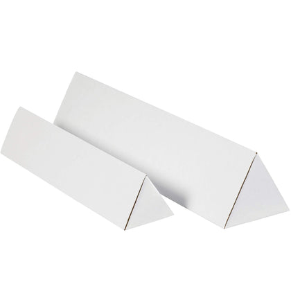 Recyclable Corrugated Cardboard Triangle Mailing Tubes, 36 1/4" L x 3" W x N/A H, Oyster White, Eco-Friendly