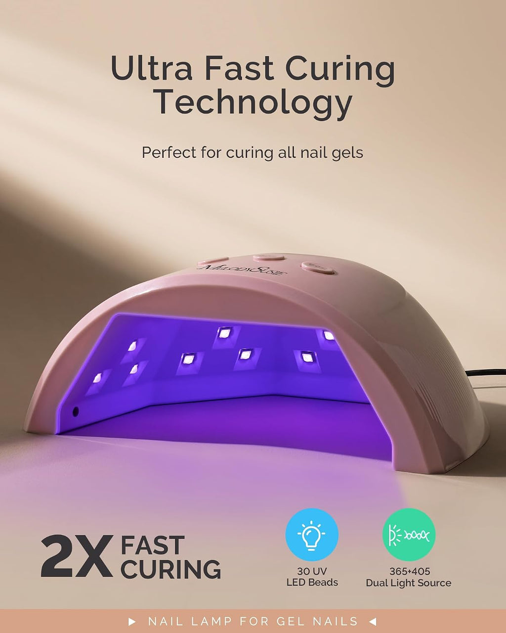 UV/LED Nail Lamp P-Plus30F for Rhinestone Glue | 36W; 3 Timer Settings; Smart Sensor; LCD Display; 99s Low-Heat Mode;