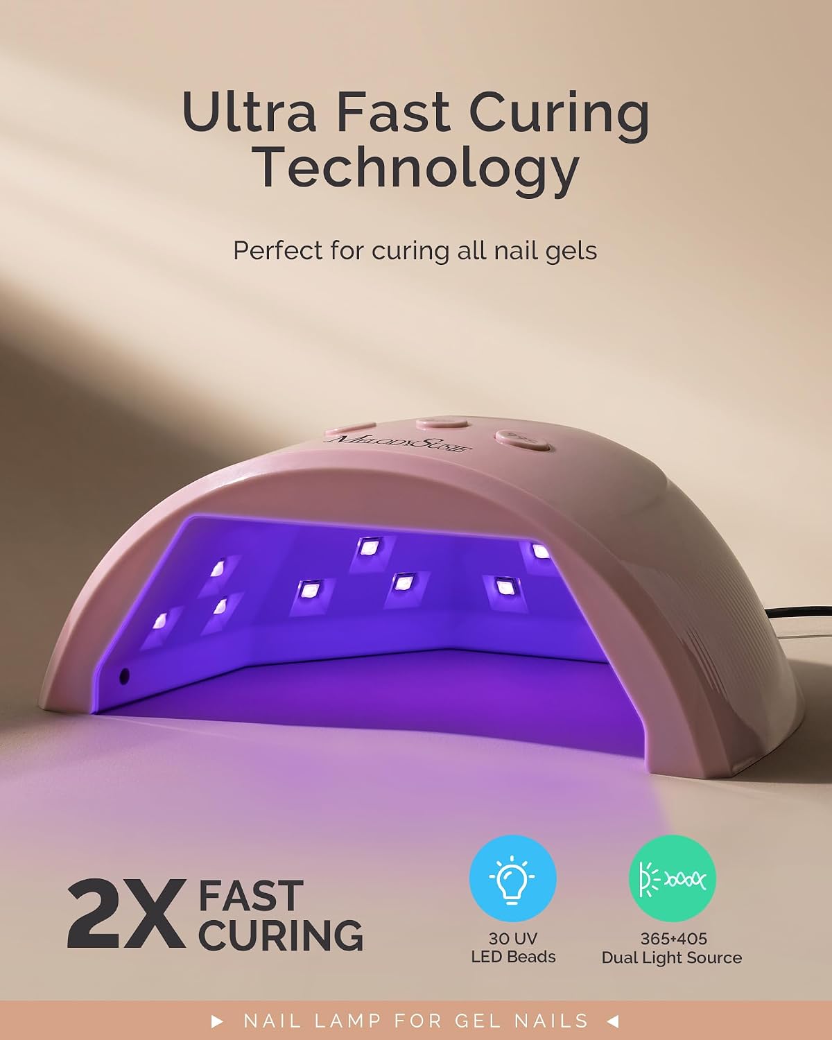 UV/LED Nail Lamp P-Plus30F for Rhinestone Glue | 36W; 3 Timer Settings; Smart Sensor; LCD Display; 99s Low-Heat Mode;