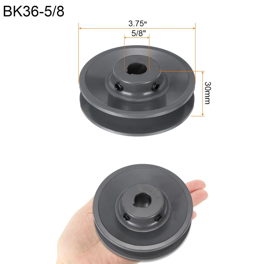 uxcell BK36-5/8 V-Belt Sheave 5/8" Bore, 3-3/4" OD Single Groove Web Sheave