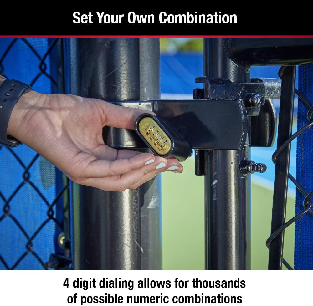 Combination Padlock Weather Resistant Lock Black 4-Pack 178EC4 | Resettable Combination Lock For Gym Lockers, Gates