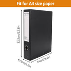 6 Pack A4 Storage File Boxes Plastic Archives Cases with Clip,Black