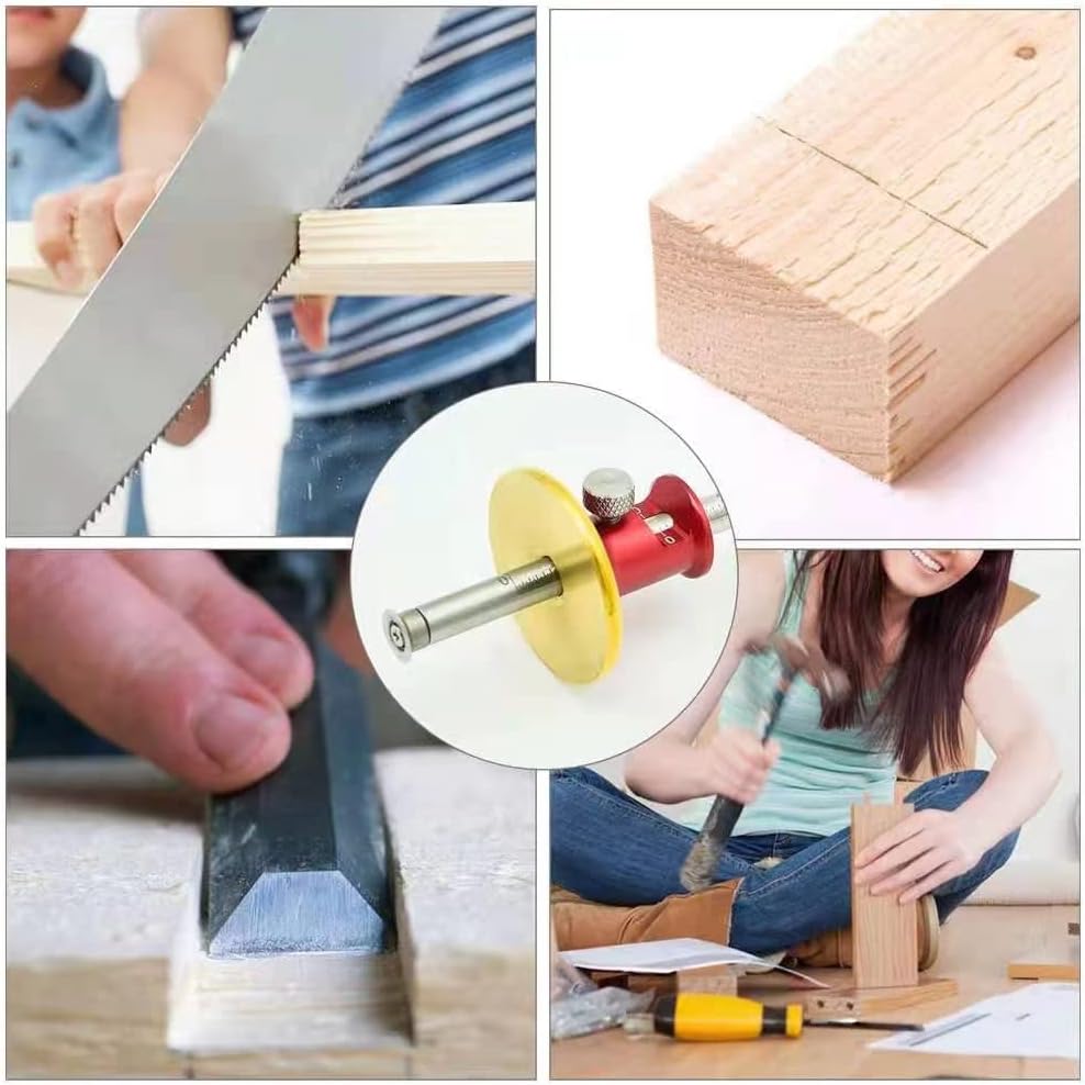 Wheel Marking Gauge Reader Window 8 Inch | Wood scribe layout with dual fixed cutters. Easy read scale eliminates