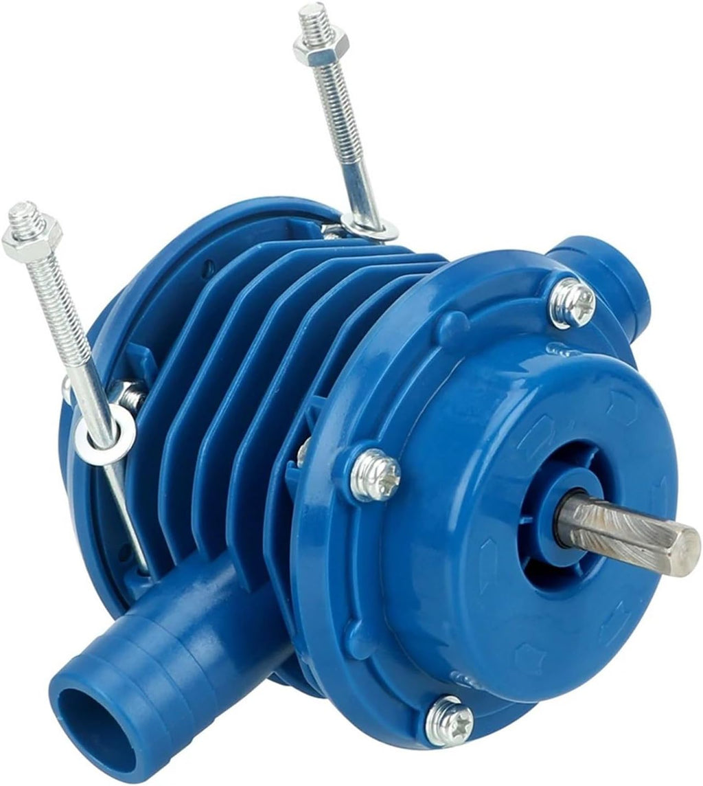 Hand Drill Water Transfer Pump with Startup Assist Design, Compact Size and Hose Ports for Everyday Water Transfer