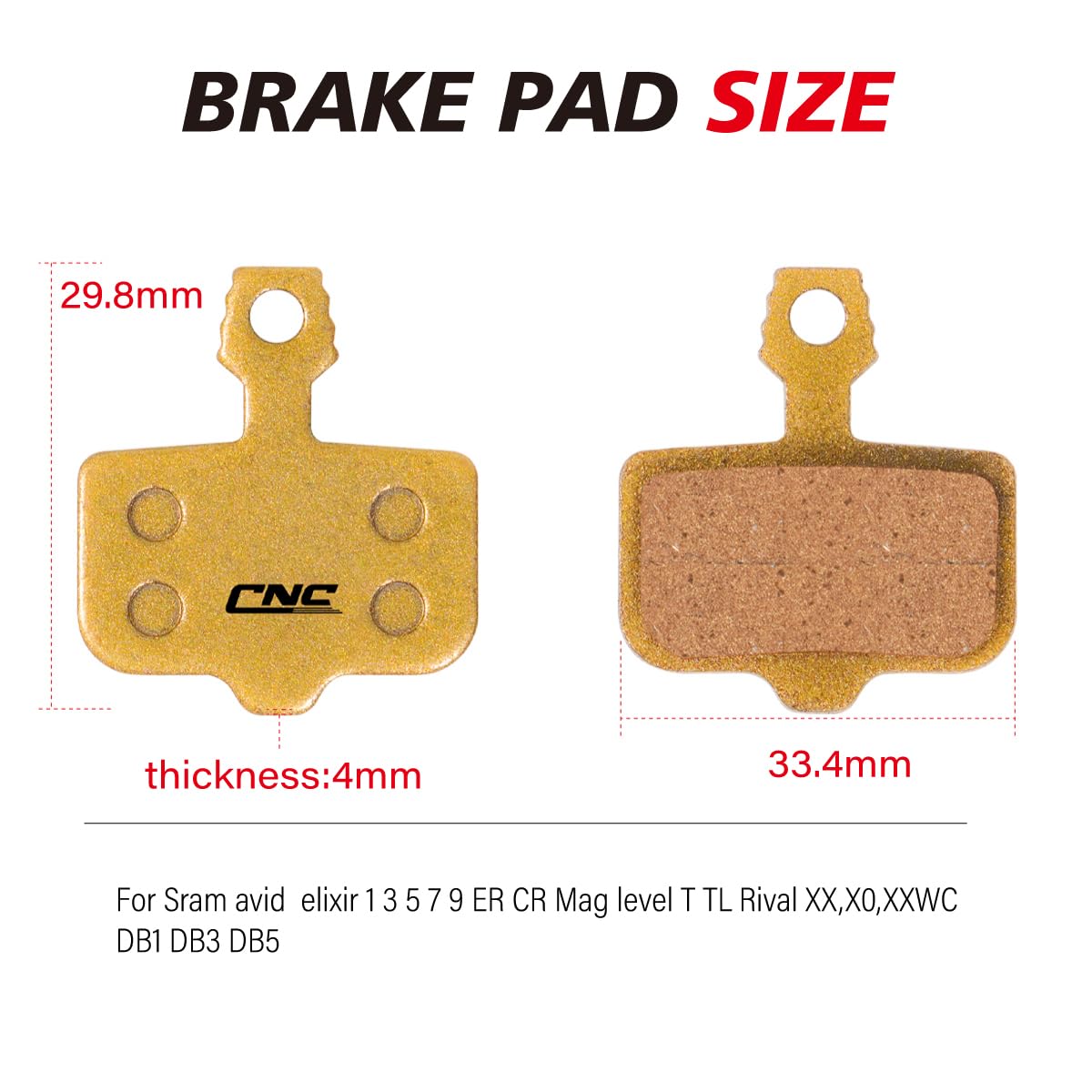 Bike Disc Brake Pads for Avid Elixir & SRAM Level MTB Caliper