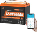 12.8V 100Ah Trolling Motor LiFePO4 Battery, Group 24 Lithium Battery Built-in 120A BMS & Grade A Cells, 15000 Cycles