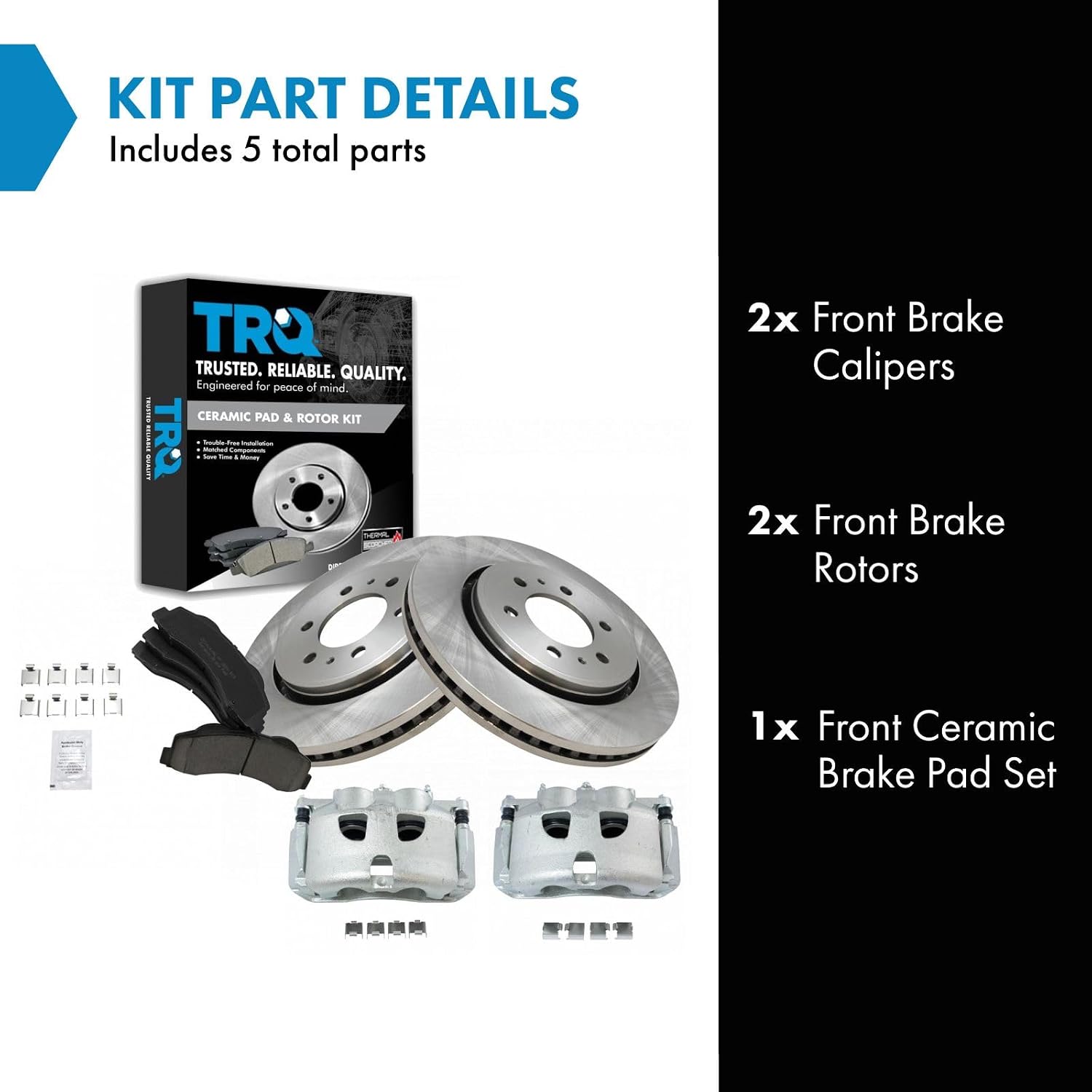 Front Brake Pad Caliper and Rotor Kit Ceramic for Ford | for 2012-2017 Ford F-150 with 6 Lug Wheels Ceramic
