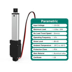 Stroke 125mm 20N 5 Inch Mini Linear Actuator 12V Force 4.5lbs Electric Linear Motion Actuators High Speed 1.2"/sec for Robotics,Home Automation with Mounting Brackets