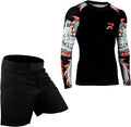 ROAR MMA Rashguard & BJJ Grappling Shorts Cage Fight Jiu Jitsu Spats No Gi Sets