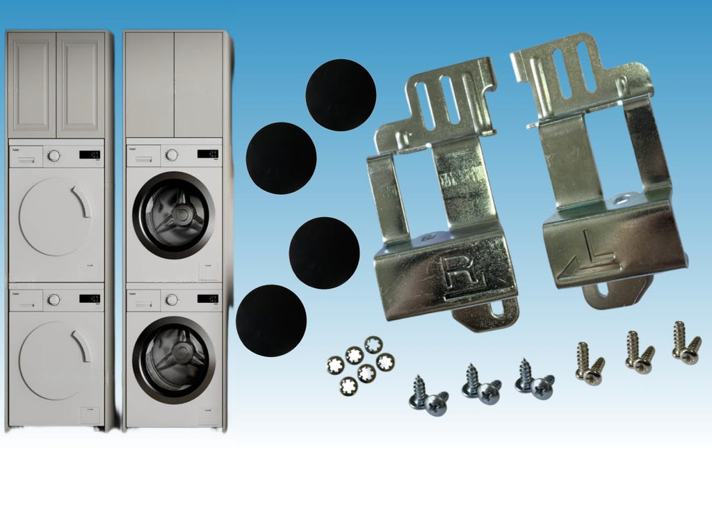 24”wide front loading washing machine and dryer combination stacking kit