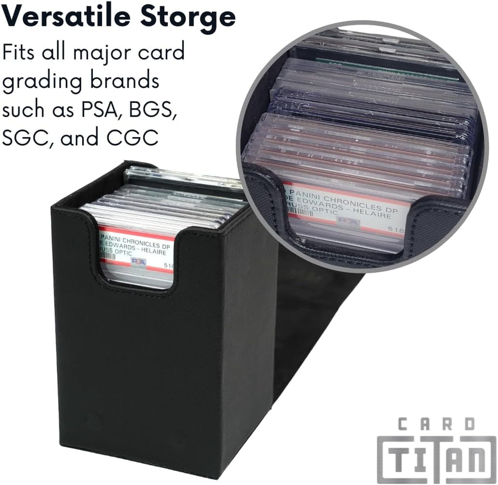 Titan Slab Box Single Row - Trading Card Storage Box for Sports and TCG Cards - Card Case Fits PSA, BGS, SGC and CSG