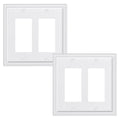 2-Pack Pearl Unbreakable Polycarbonate Double Decorator Outlet Cover Plate