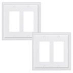 2-Pack Pearl Unbreakable Polycarbonate Double Decorator Outlet Cover Plate
