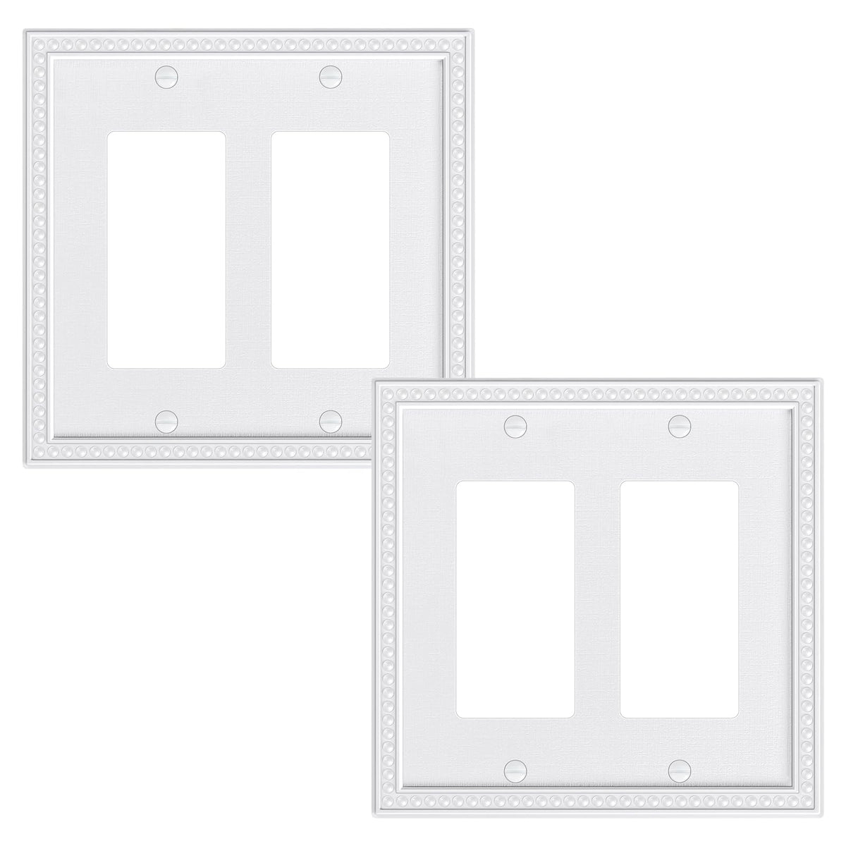 2-Pack Pearl Unbreakable Polycarbonate Double Decorator Outlet Cover Plate