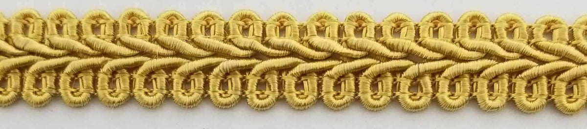 1/2" Chinese French Braid Gimp Trimming - 10 Continuous Yards - Many Colors! (Mustard)