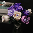 Pink & Purple Roses Flower Bouquet Building Set