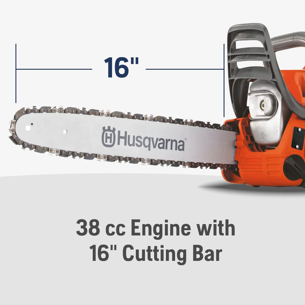 120 Mark III Gas Chainsaw, 38-cc, 2-Cycle X-Torq Engine, 16 Inch Chainsaw with Automatic Oiler