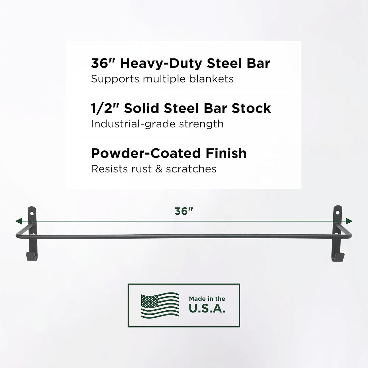 36" Bridle Hook Wall Mount Blanket Rack for Horse Stall USA