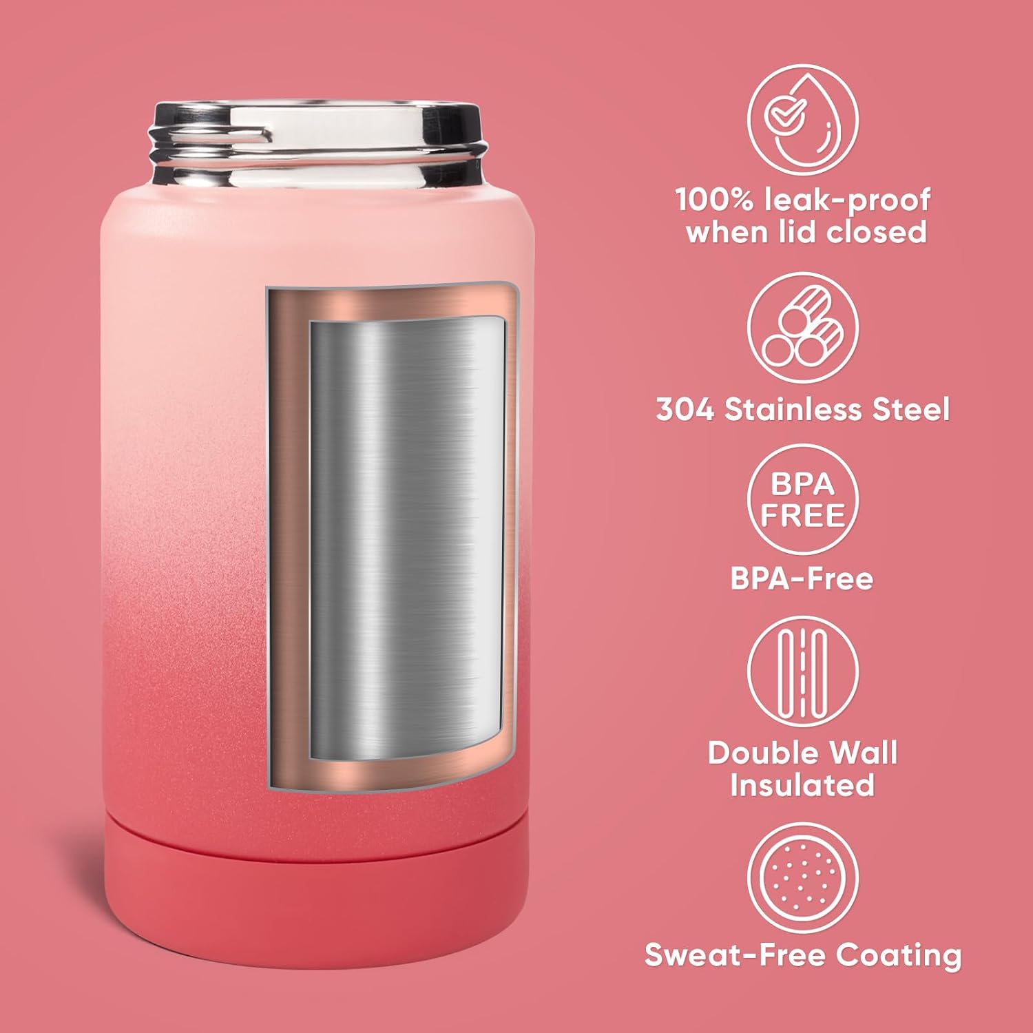 12 oz Water Bottle, Kids Water Bottles for School, Toddler Cup with Straw & Handle, 304 Stainless Steel Insulated