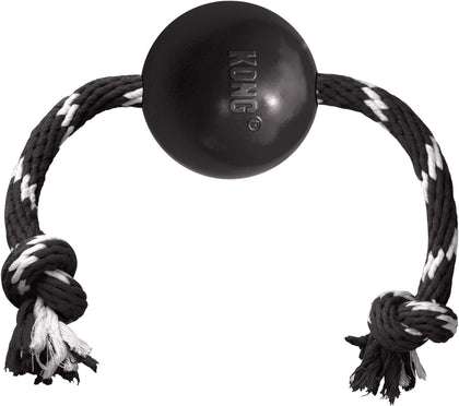 Extreme Ball with Rope - Dog Fetch Toy with Rope for Easy Throwing - Durable Dog Ball Toy for Tug, Playtime & More s