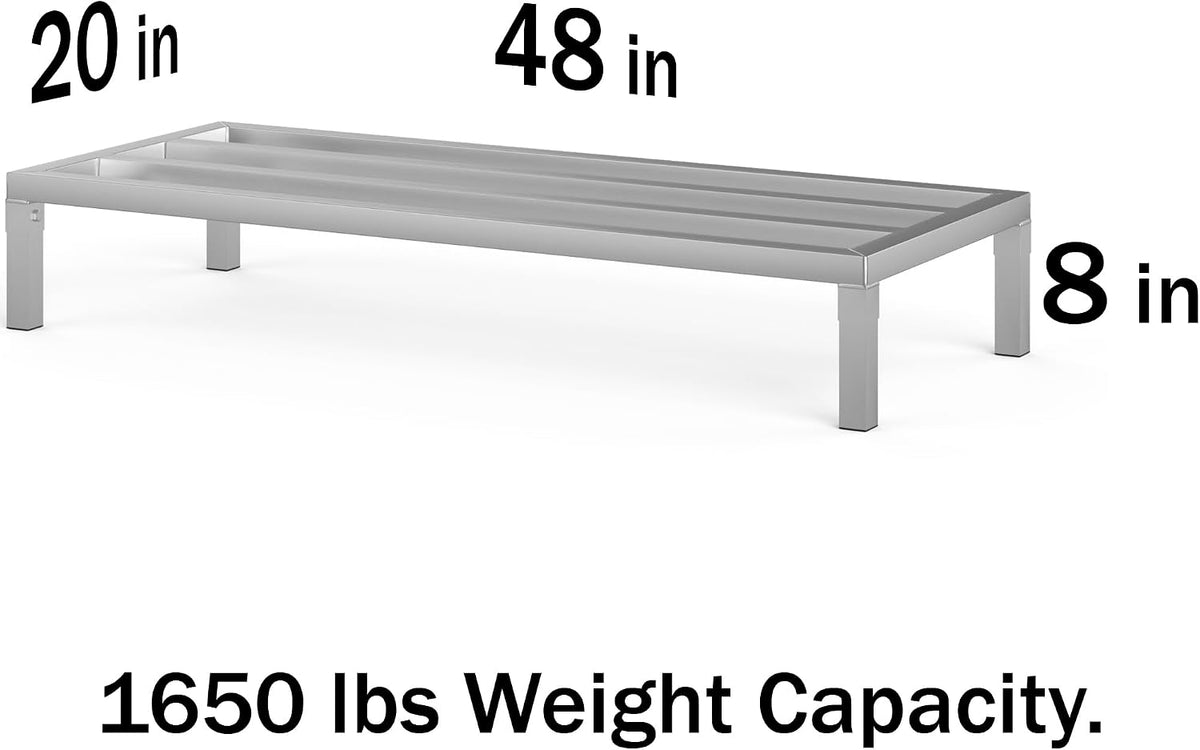 48" x 20" | 8" Off The Floor Aluminum Dunnage Rack | 1200 Lbs Capacity