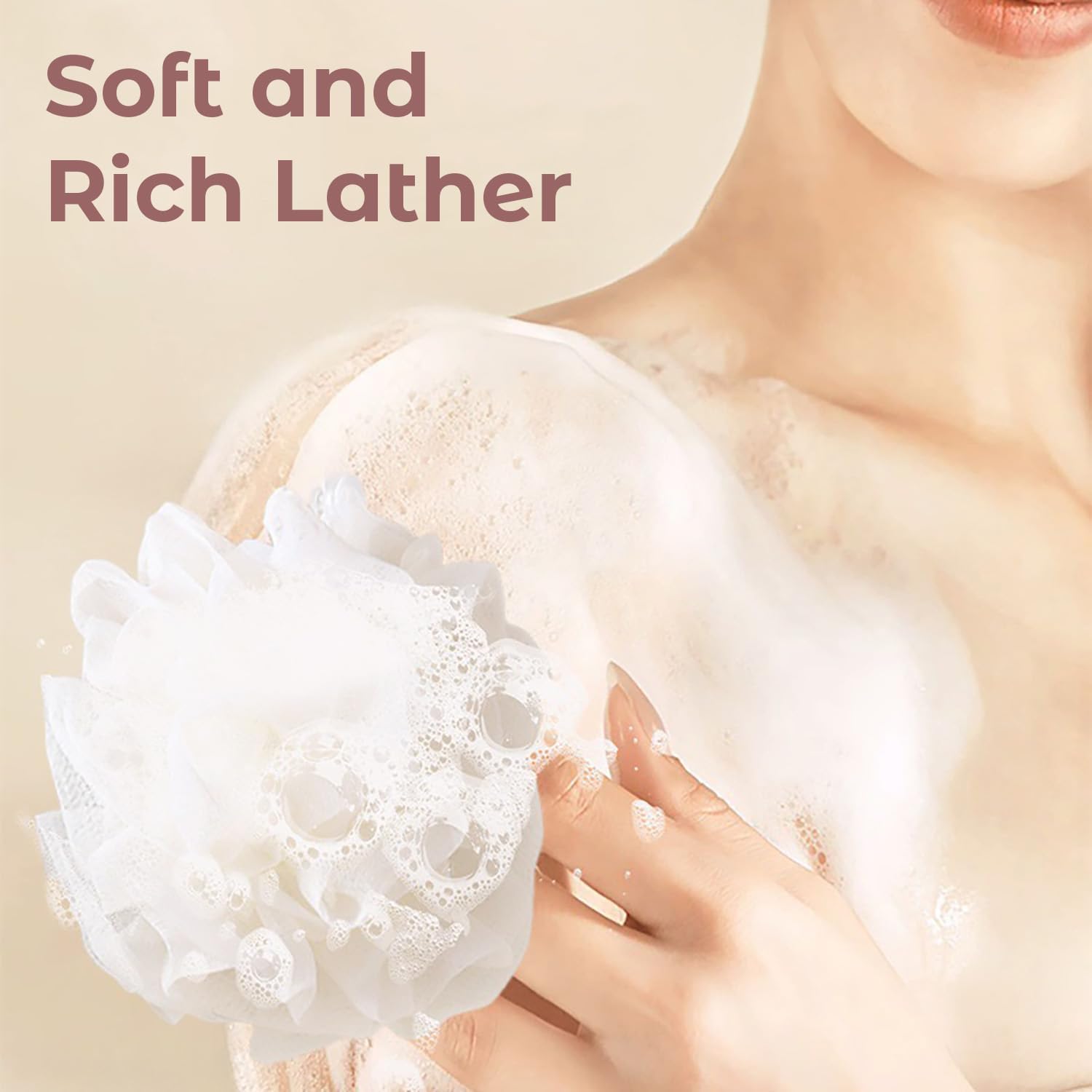 2 in 1 Loofah Sponges 3-Pack Dual-Sided Exfoliating Bath Sponges for Shower & Loofah Washcloth for Bar Soap Premium