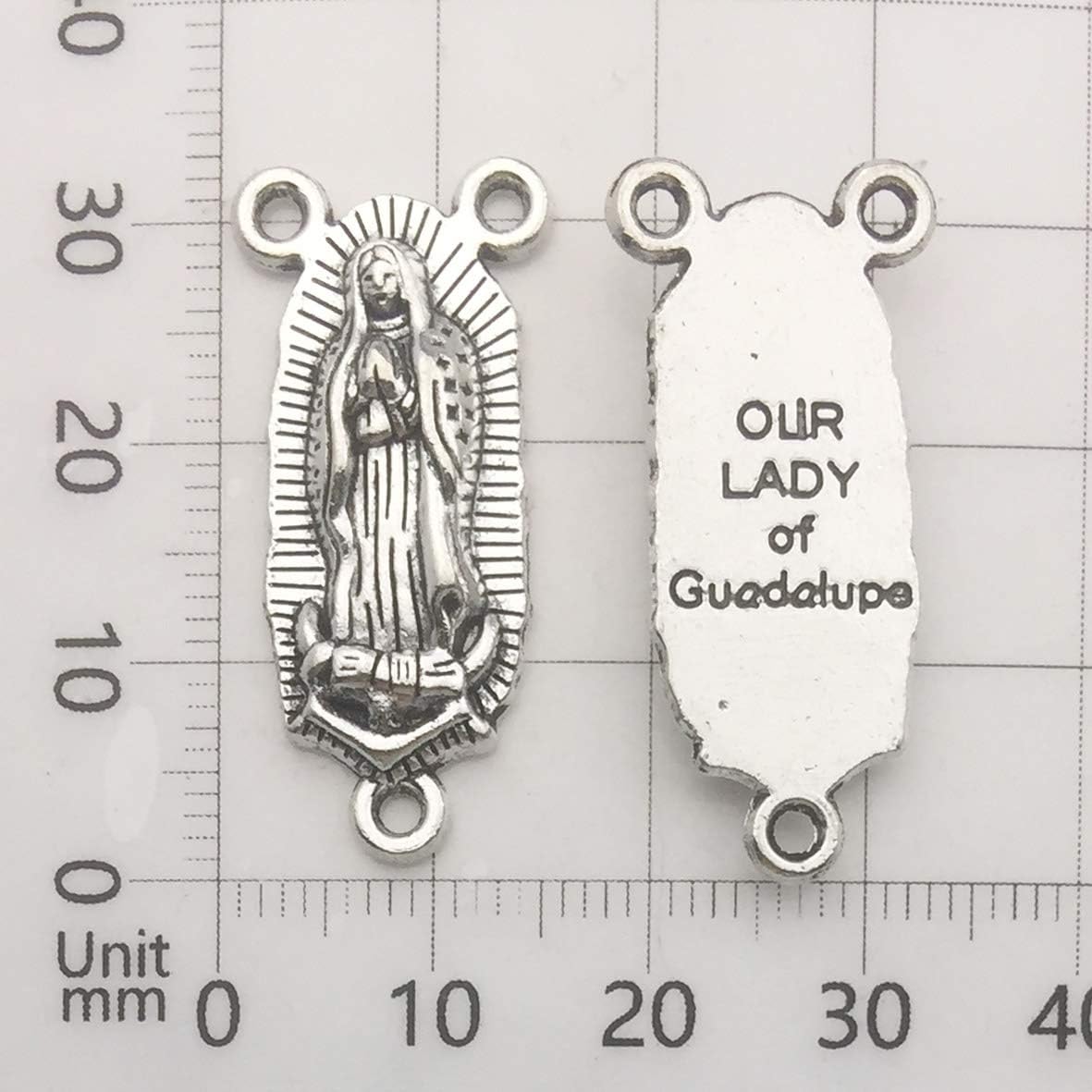 100g (60pcs) Antique Silver Cross Jesus Maria Our Lady Miraculous Centerpiece Crucifix Medal Charms Pendants for