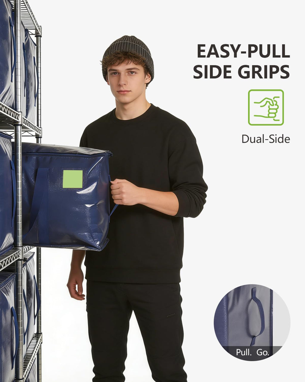 Moving Bags Heavy Duty Extra Large 110LB Storage Bags, 12 Pack-Blue
