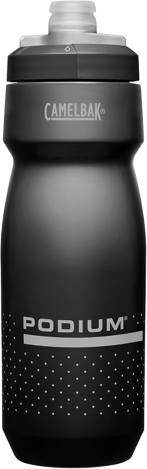 Podium Bike Squeeze Water Bottle, High Flow Easy Squeeze Design for Cycling Performance, 24oz, Black