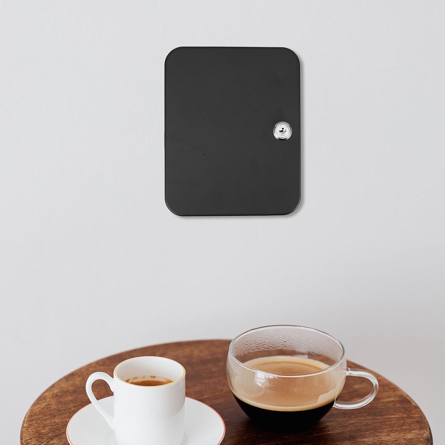 Wall Mounted Key Cabinet with Lock Black 20-Hook Key Storage Organizer for Property Management and Rental for Office