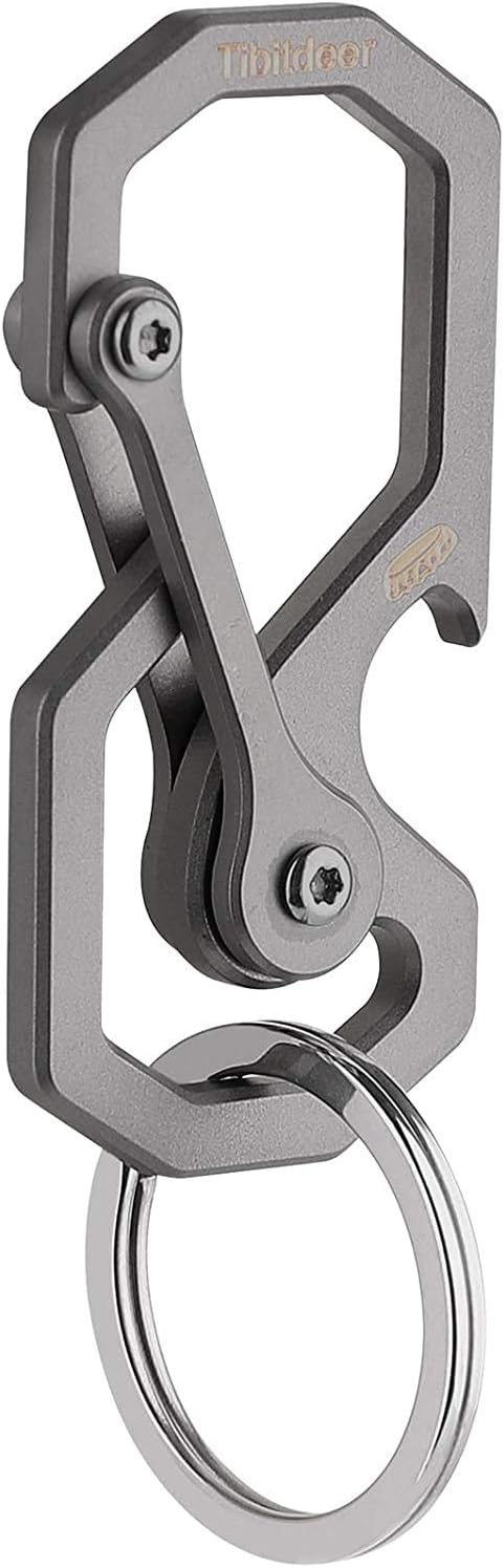 Titanium Keychain, Multifunctional Carabiner Clip Key chain Heavy Duty Car Key Organizer with Bottle Opener