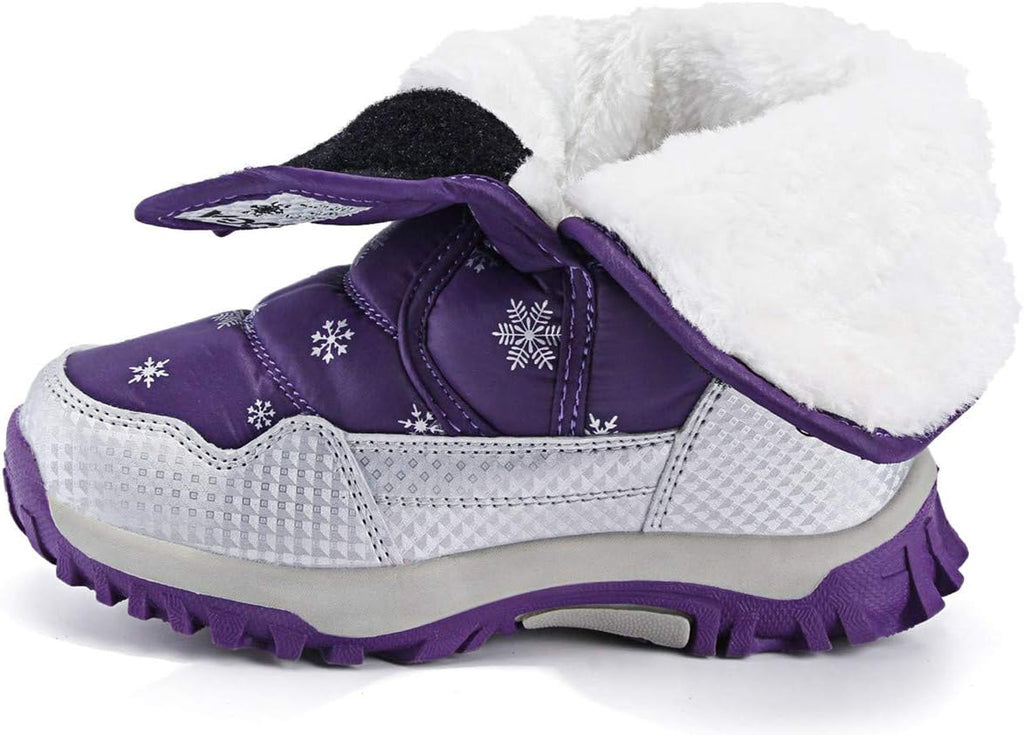 Girls Boys Snow Boots Winter Outdoor Waterproof Slip Resistant Cold Weather Shoes (Toddler/Little Kid/Big Kid)