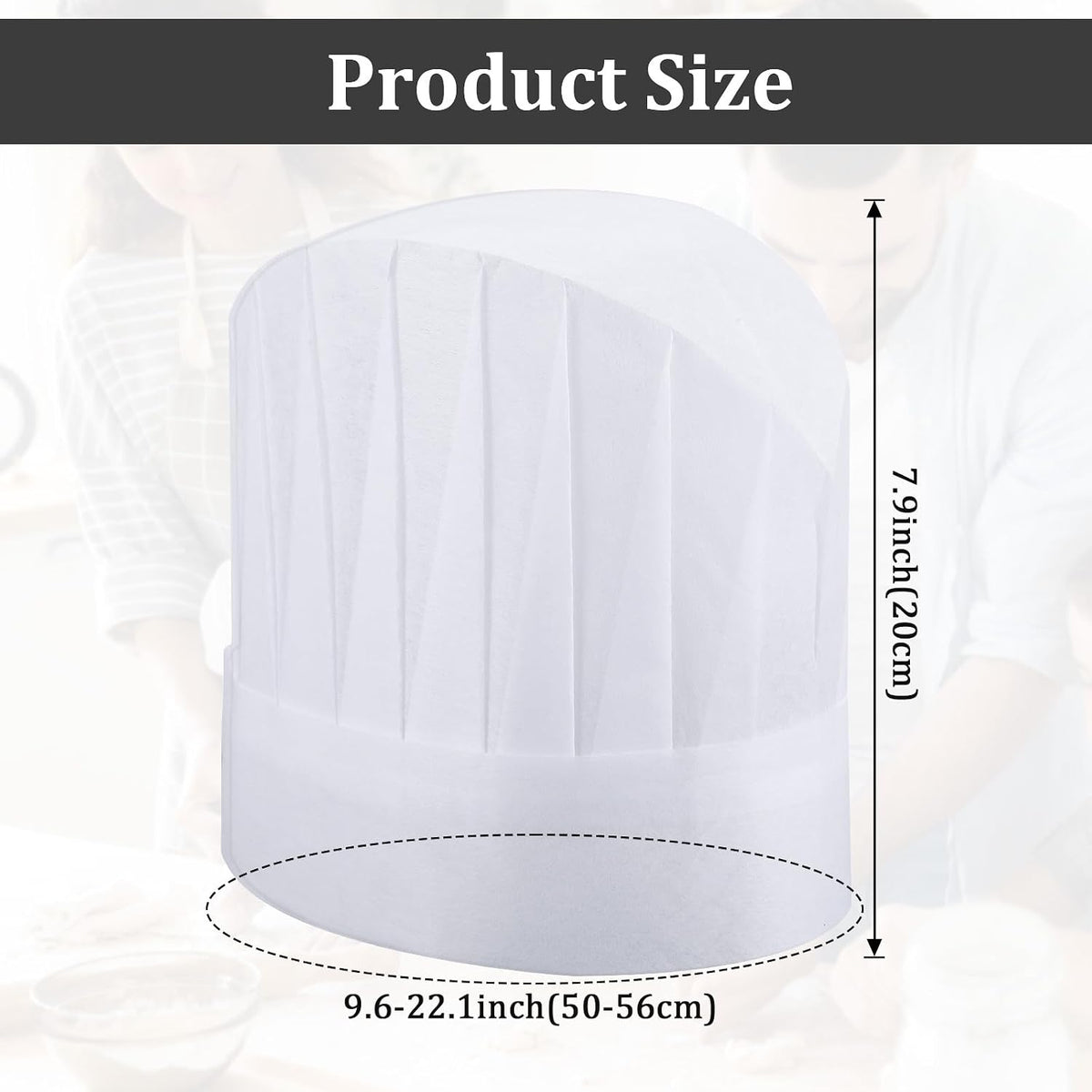 Disposable Chef Hats 50 Pack Non Woven Baker Hats DIY Blank Chef Cap White