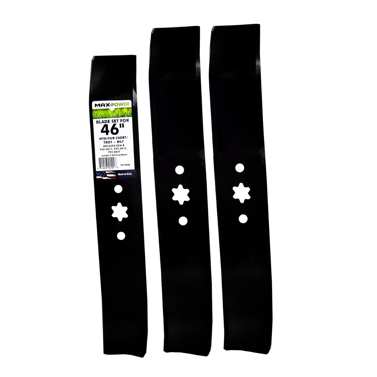 Maxpower 561540B USA MADE 3 Blade Mulching Set