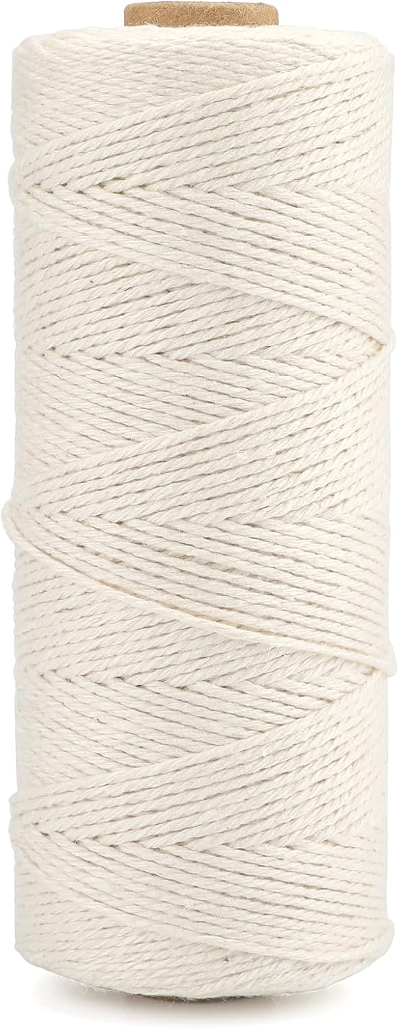 1MM White Cotton String, 656 Feet Bakers Twine for Craft